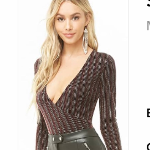 Metallic Striped Bodysuit - Picture 2 of 2